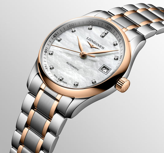 Longines Master Collection Automatic Watch, Ø 34.00 Mm, Stainless Steel And 18 Karat Pink Gold Cap 200. L2.357.5.89.7