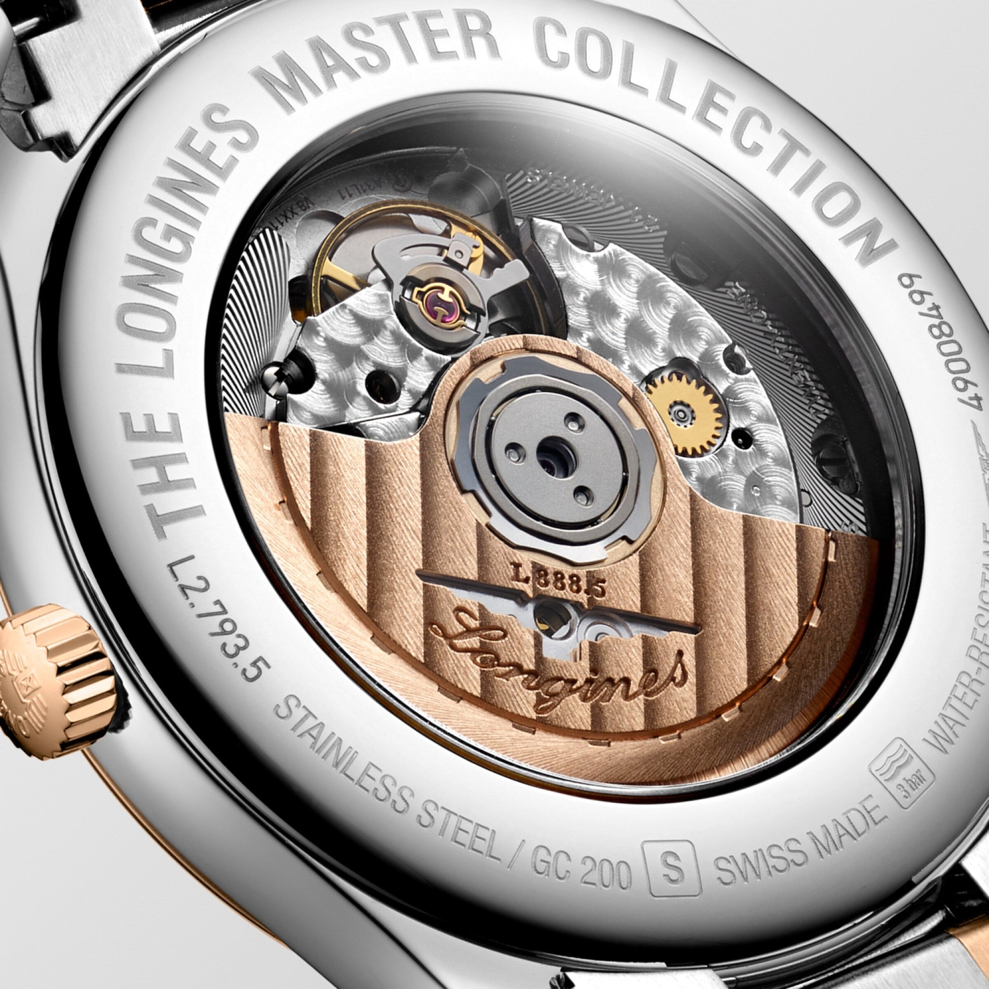 Longines Master Collection Automatic Watch, Ø 40.00 Mm, Stainless Steel And 18 Karat Pink Gold Cap 200. L2.793.5.70.7