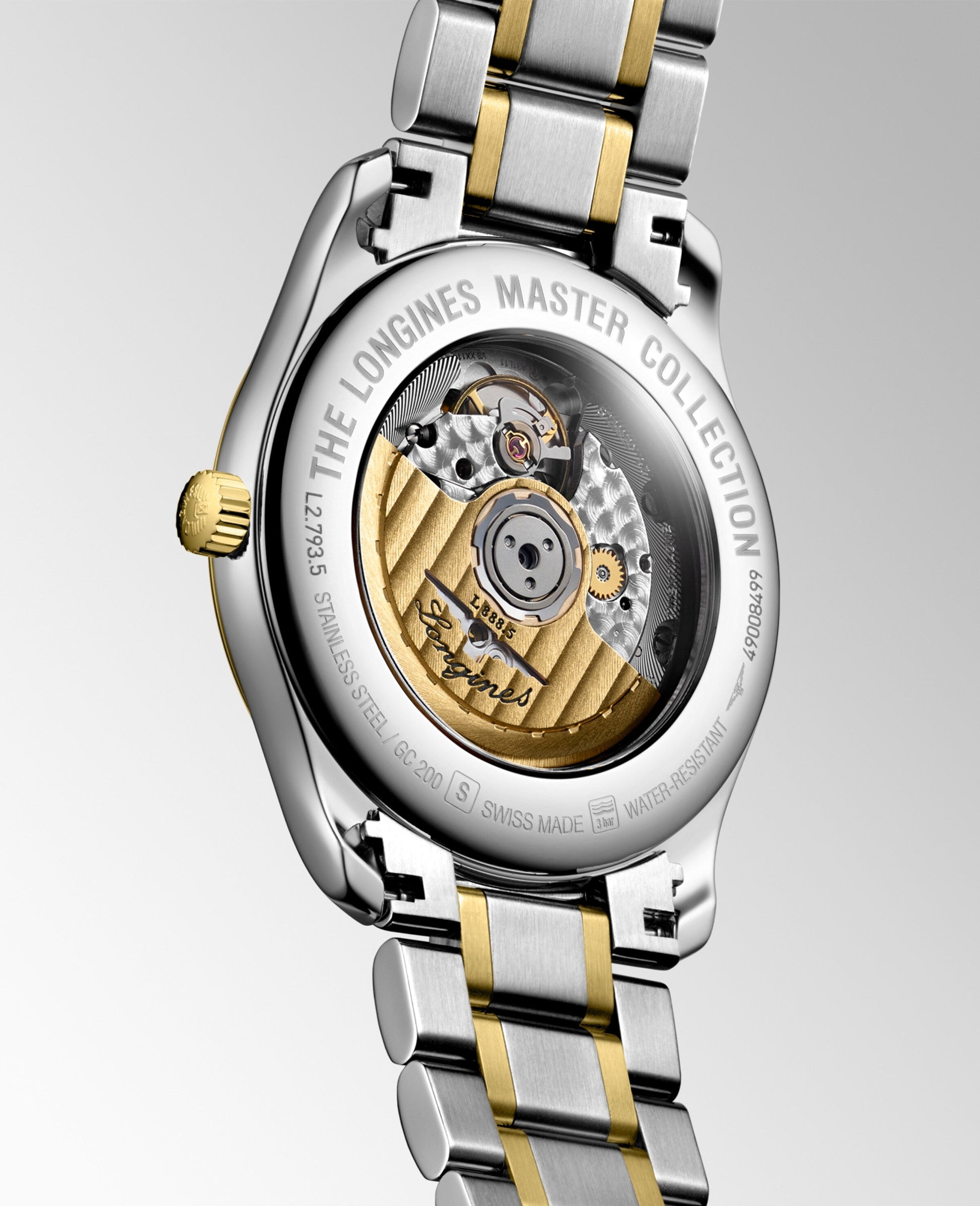 Longines Master Collection Automatic Watch, Ø 40.00 Mm, Stainless Steel And 18 Karat Yellow Gold Cap 200. L2.793.5.72.7