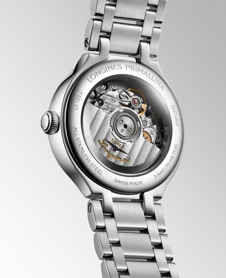 Longines Primaluna Automatic Watch, Ø 30.00 Mm, Stainless Steel L8.123.4.87.6