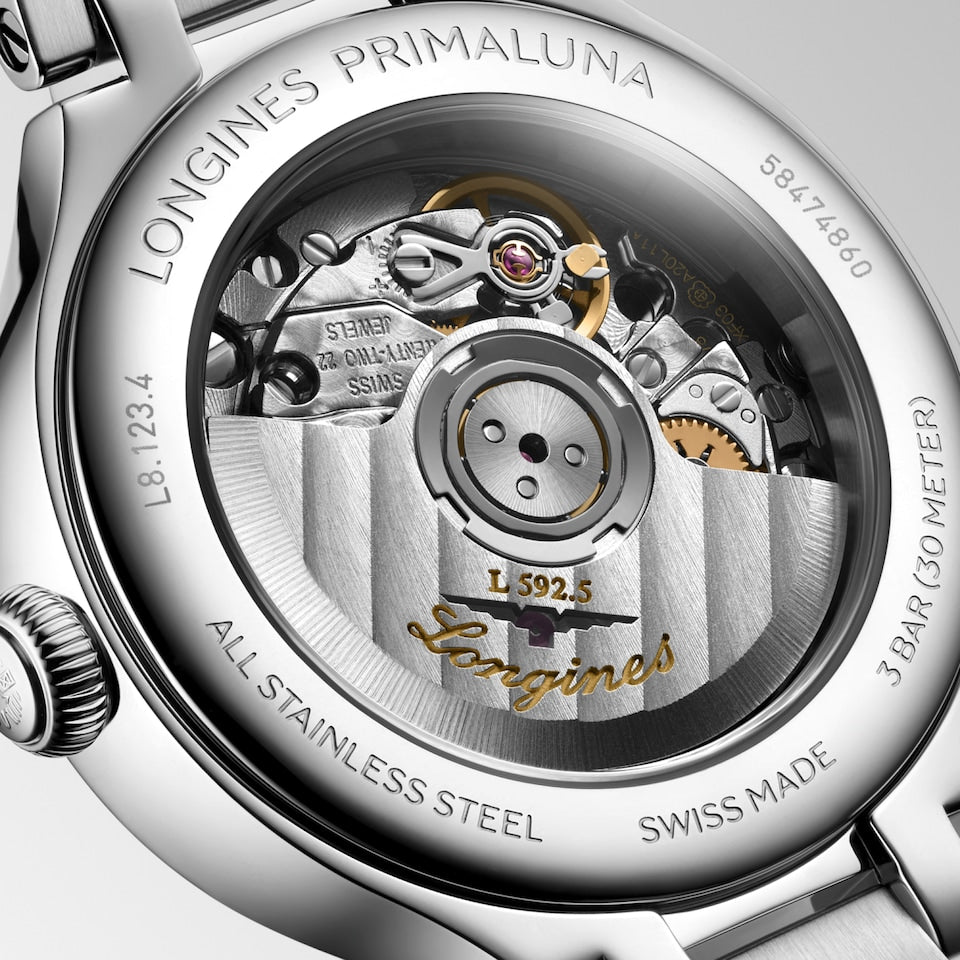 Longines Primaluna Automatic Watch, Ø 30.00 Mm, Stainless Steel L8.123.4.87.6