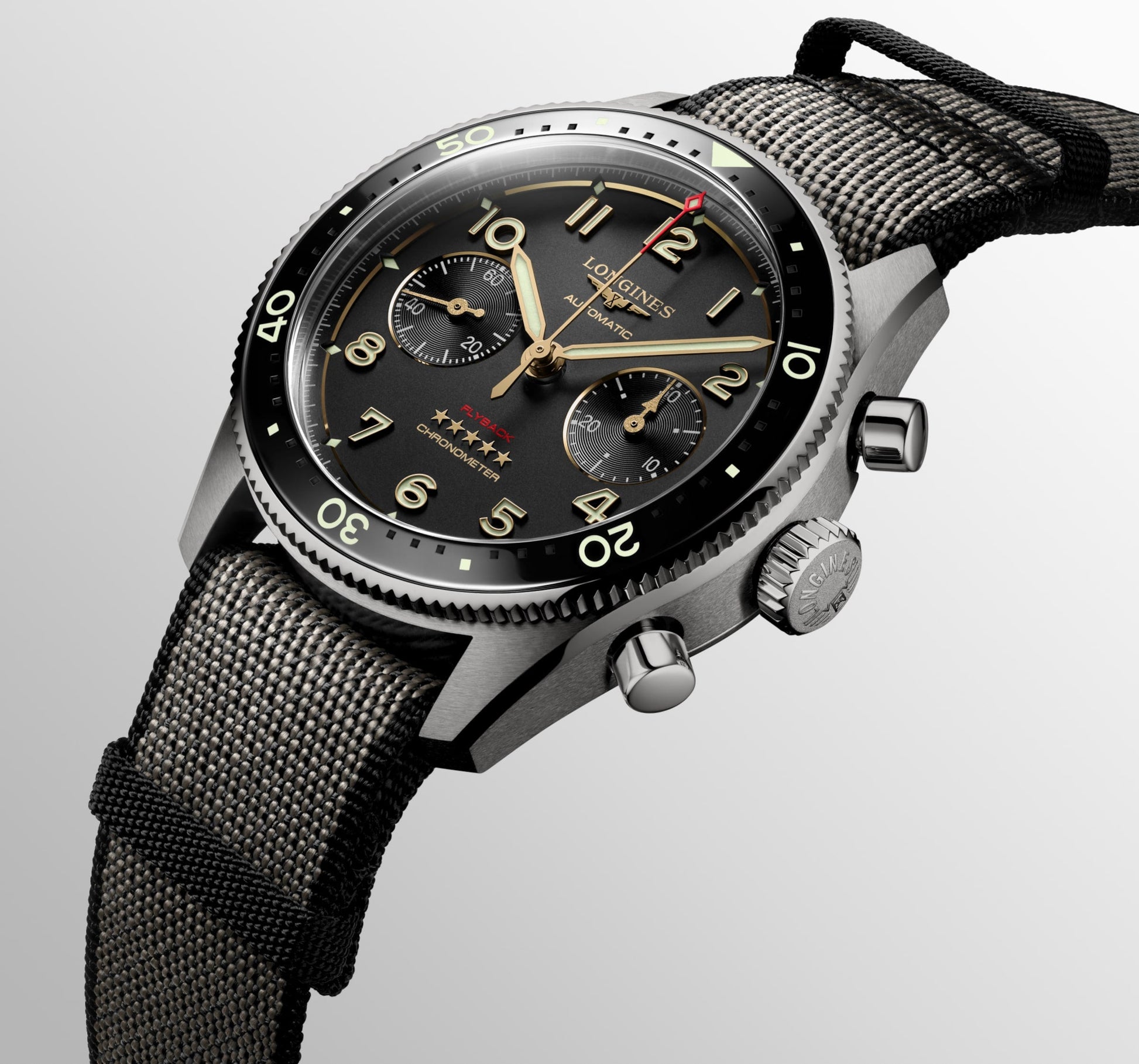 Longines Spirit Flyback Titanium Automatic Watch, Ø 42.00 Mm, Titanium And Ceramic Bezel. L3.821.1.53.2