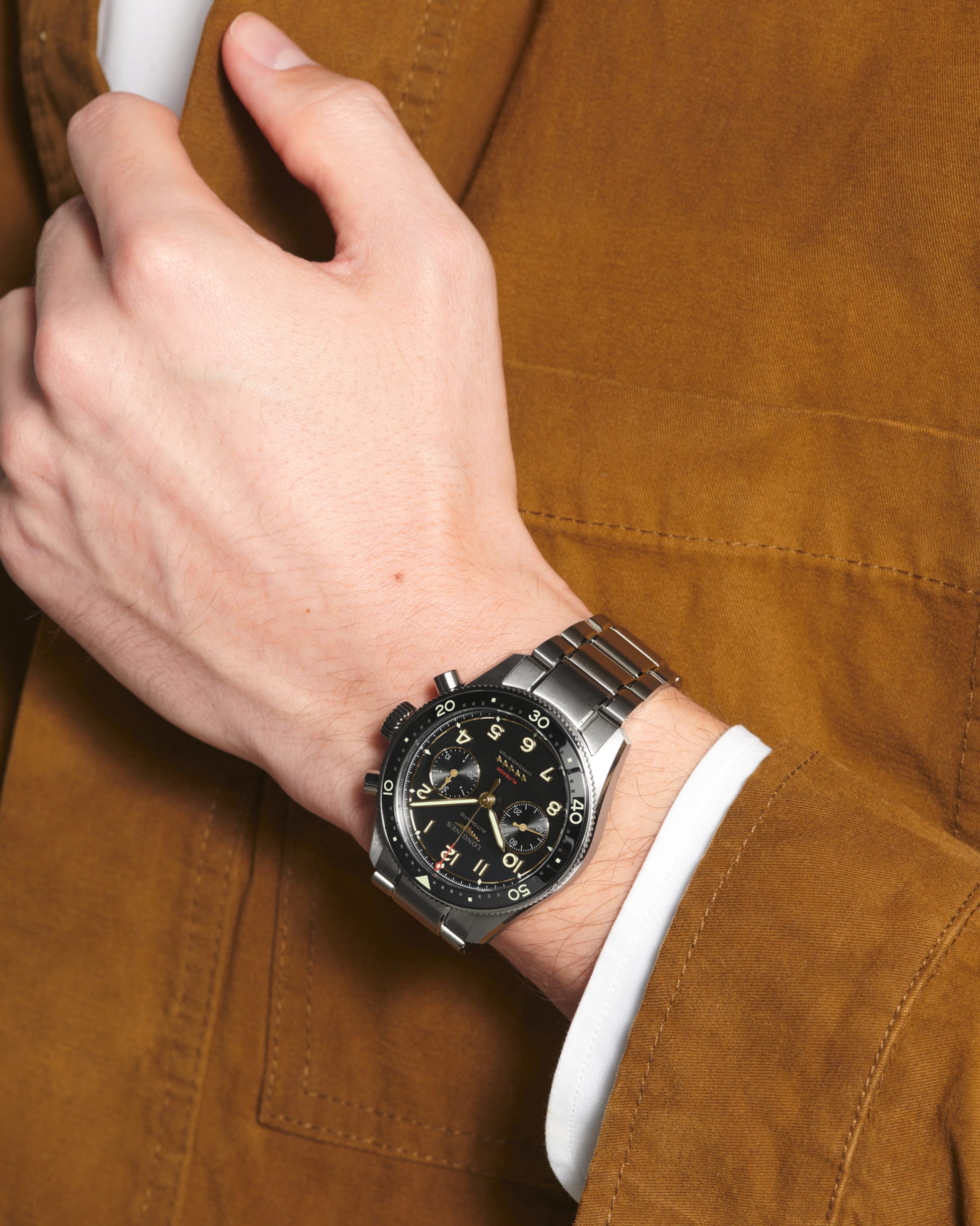Longines Spirit Flyback Titanium Automatic Watch, Ø 42.00 Mm, Titanium And Ceramic Bezel. L3.821.1.53.6