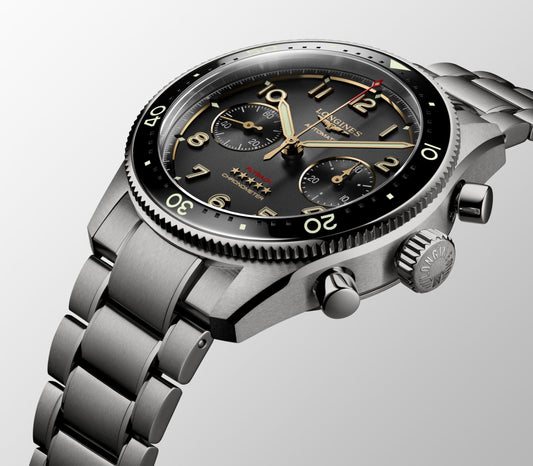 Longines Spirit Flyback Titanium Automatic Watch, Ø 42.00 Mm, Titanium And Ceramic Bezel. L3.821.1.53.6