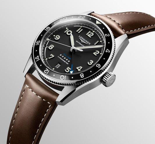 Longines Spirit Zulu Time Automatic Watch, Ø 39.00 Mm, Stainless Steel And Ceramic Bezel. L3.802.4.53.2