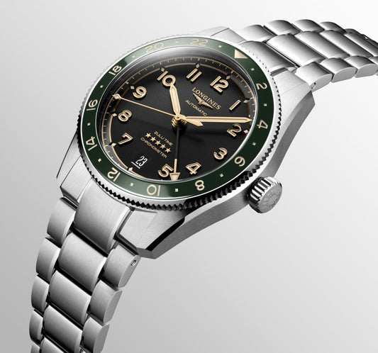 Longines Spirit Zulu Time Automatic Watch, Ø 39.00 Mm, Stainless Steel And Ceramic Bezel. L3.802.4.63.6
