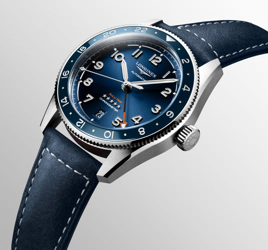 Longines Spirit Zulu Time Automatic Watch, Ø 39.00 Mm, Stainless Steel And Ceramic Bezel. L3.802.4.93.2