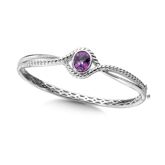 STERLING SILVER AMETHYST BRACELET LVB480-AM