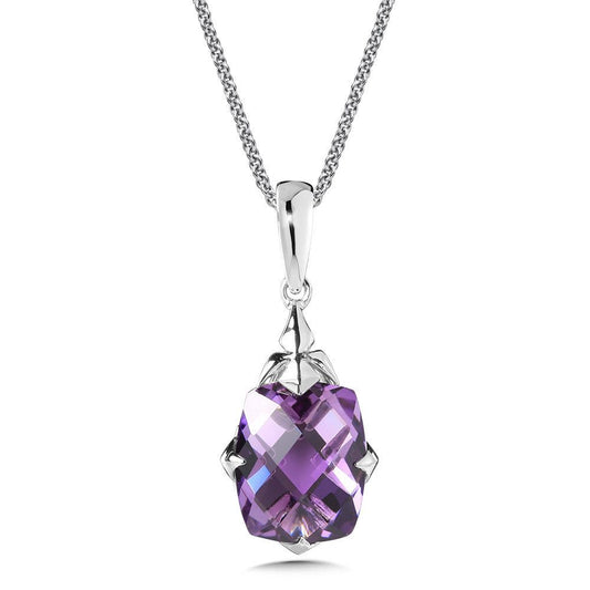 AMETHYST PENDANT IN STERLING SILVER LVP735-AM