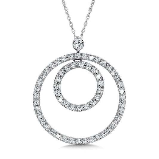 DOUBLE DIAMOND CIRCLE NECKLACE PDD2526-WCH