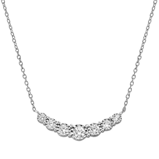 14K WHITE GOLD SEVEN-STONE DIAMOND PENDANT PDD2942-W