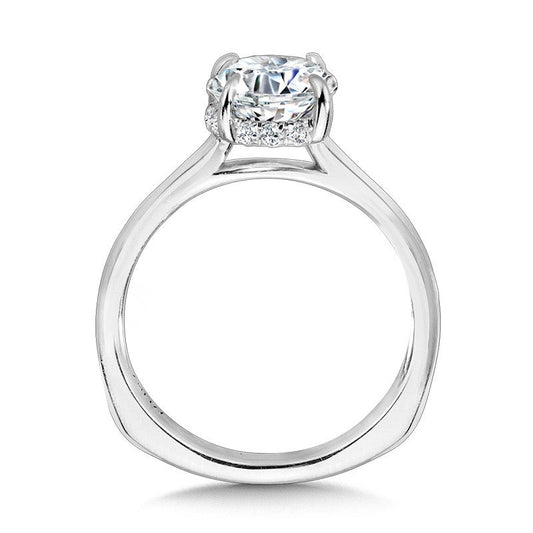 FLOATING HIDDEN HALO SOLITAIRE DIAMOND ENGAGEMENT RING R2307W