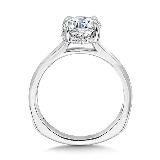 FLOATING HIDDEN HALO SOLITAIRE DIAMOND ENGAGEMENT RING R2307W