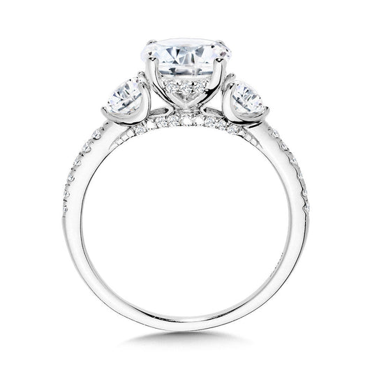 ROUND THREE-STONE DIAMOND ENGAGEMENT RING R2408W-SR