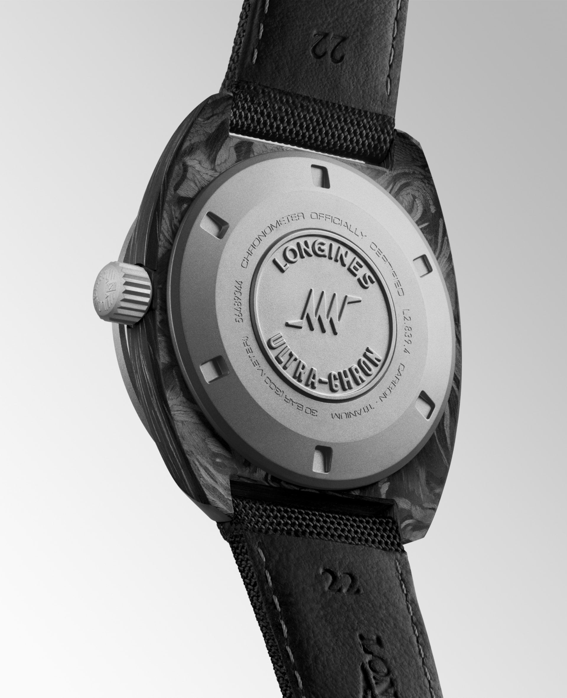 Longines Ultra‑Chron Carbon, L2.839.4.52.2, Automatic Watch, Ø 43.00 Mm, Titanium And Carbon L2.839.4.52.2