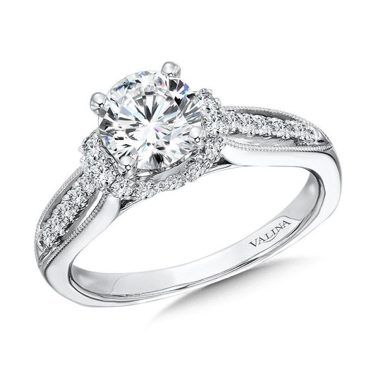 VINTAGE MILGRAIN DIAMOND ENGAGEMENT RING R1070W