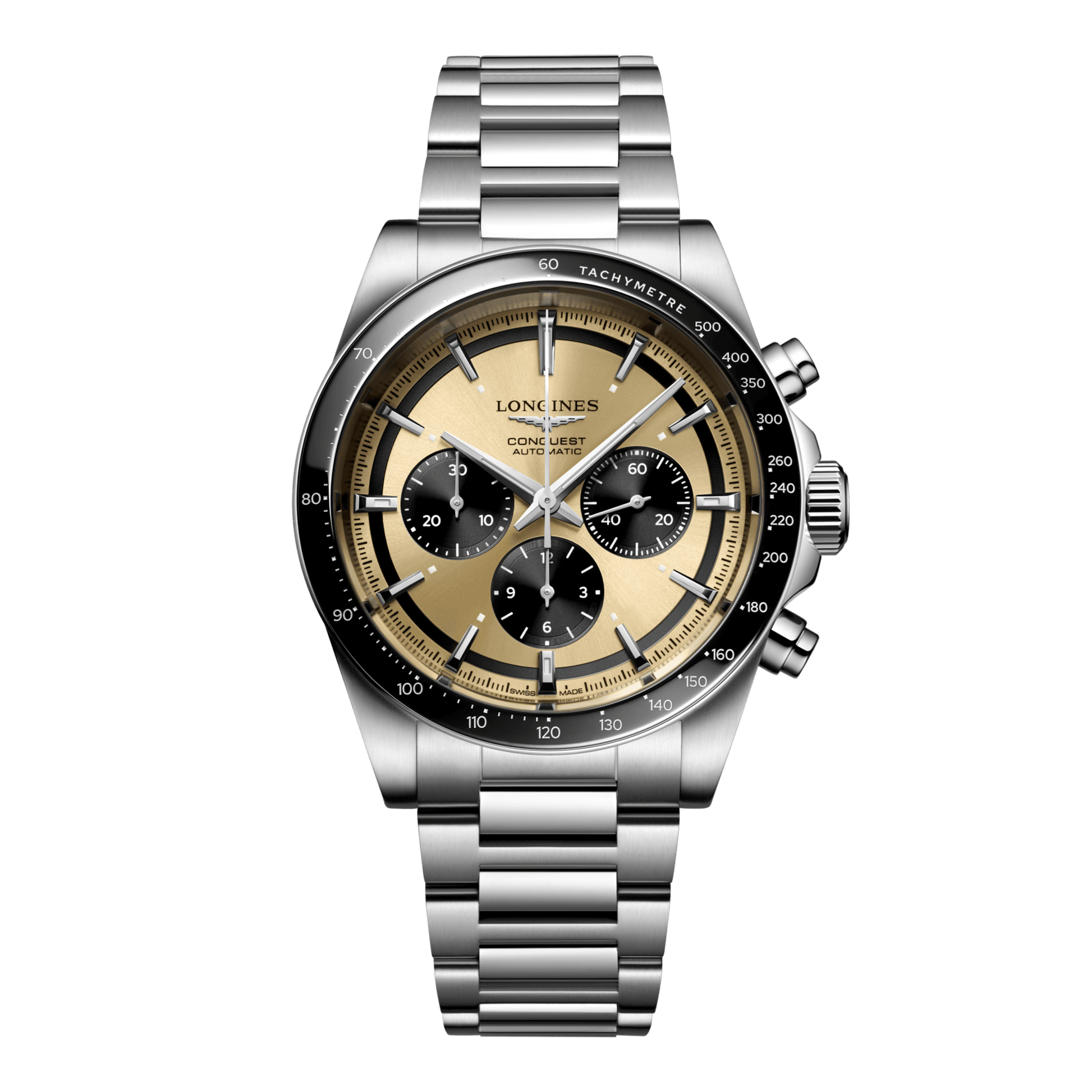 Longines Conquest Chronograph Automatic Watch, Ø 42.00 Mm, Stainless Steel And Ceramic Bezel. L3.835.4.32.6