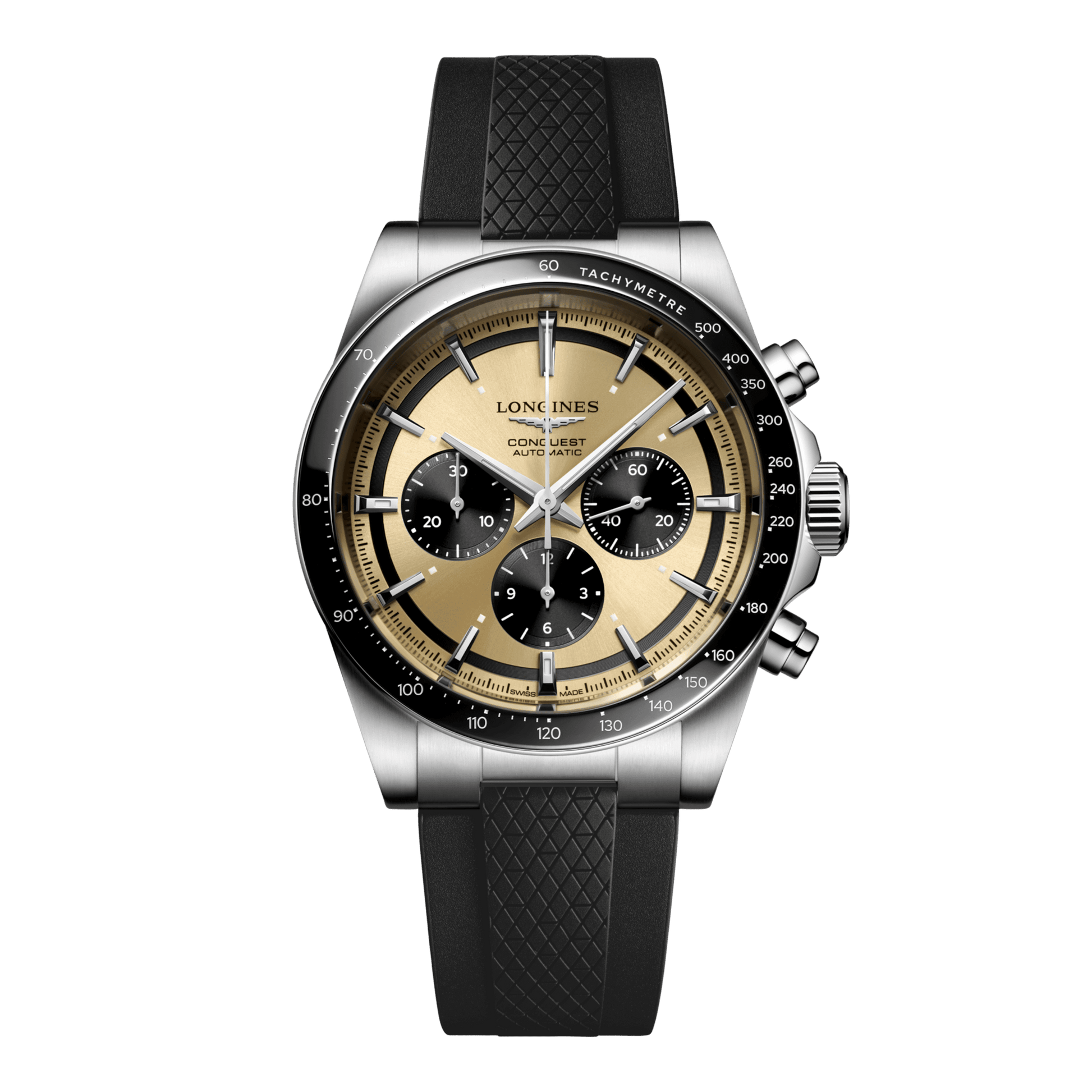 Longines Conquest Chronograph Automatic Watch, Ø 42.00 Mm, Stainless Steel And Ceramic Bezel. L3.835.4.32.9