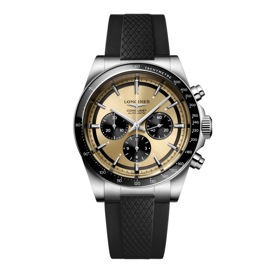 Longines Conquest Chronograph Automatic Watch, Ø 42.00 Mm, Stainless Steel And Ceramic Bezel. L3.835.4.32.9