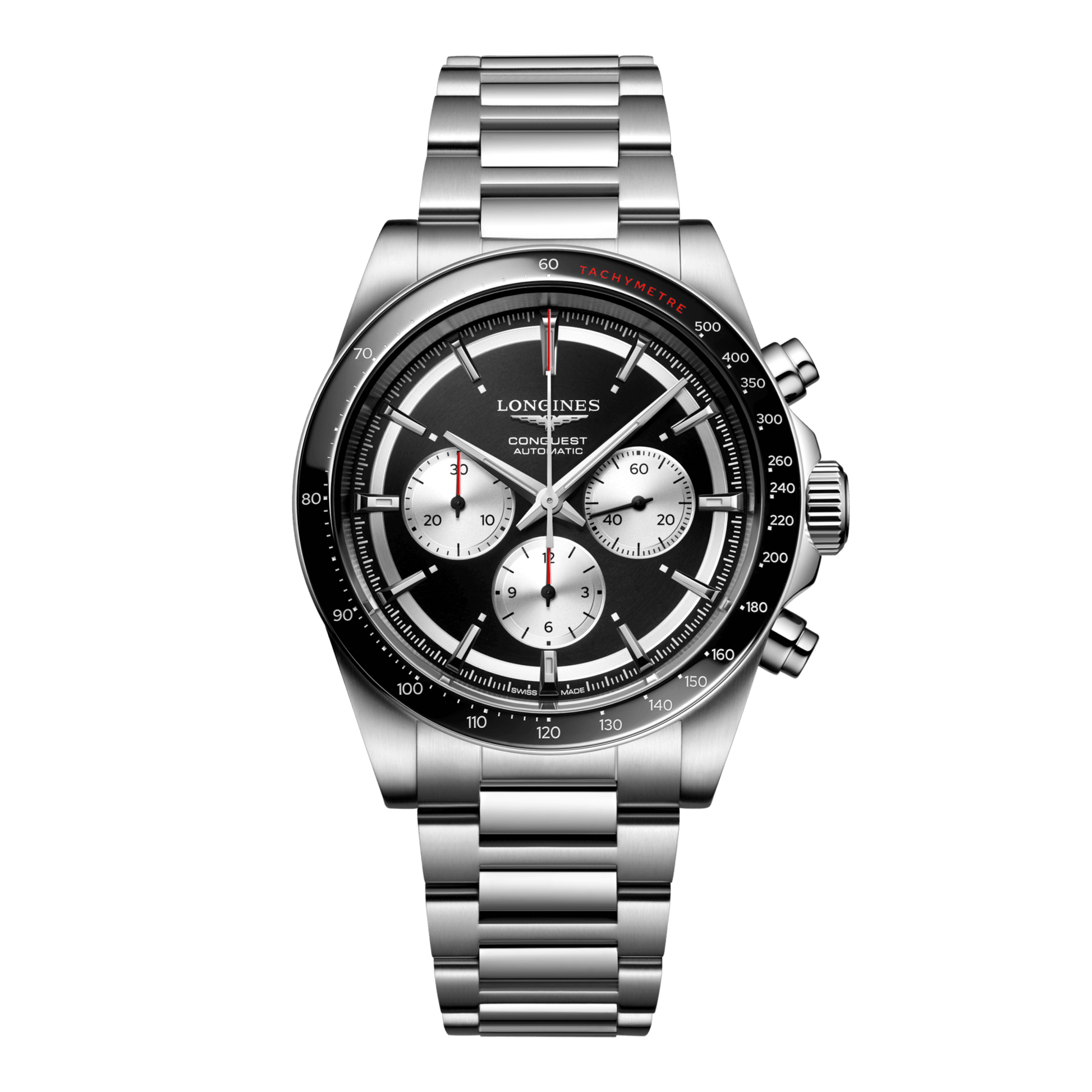 Longines Conquest Chronograph Automatic Watch, Ø 42.00 Mm, Stainless Steel And Ceramic Bezel. L3.835.4.52.6