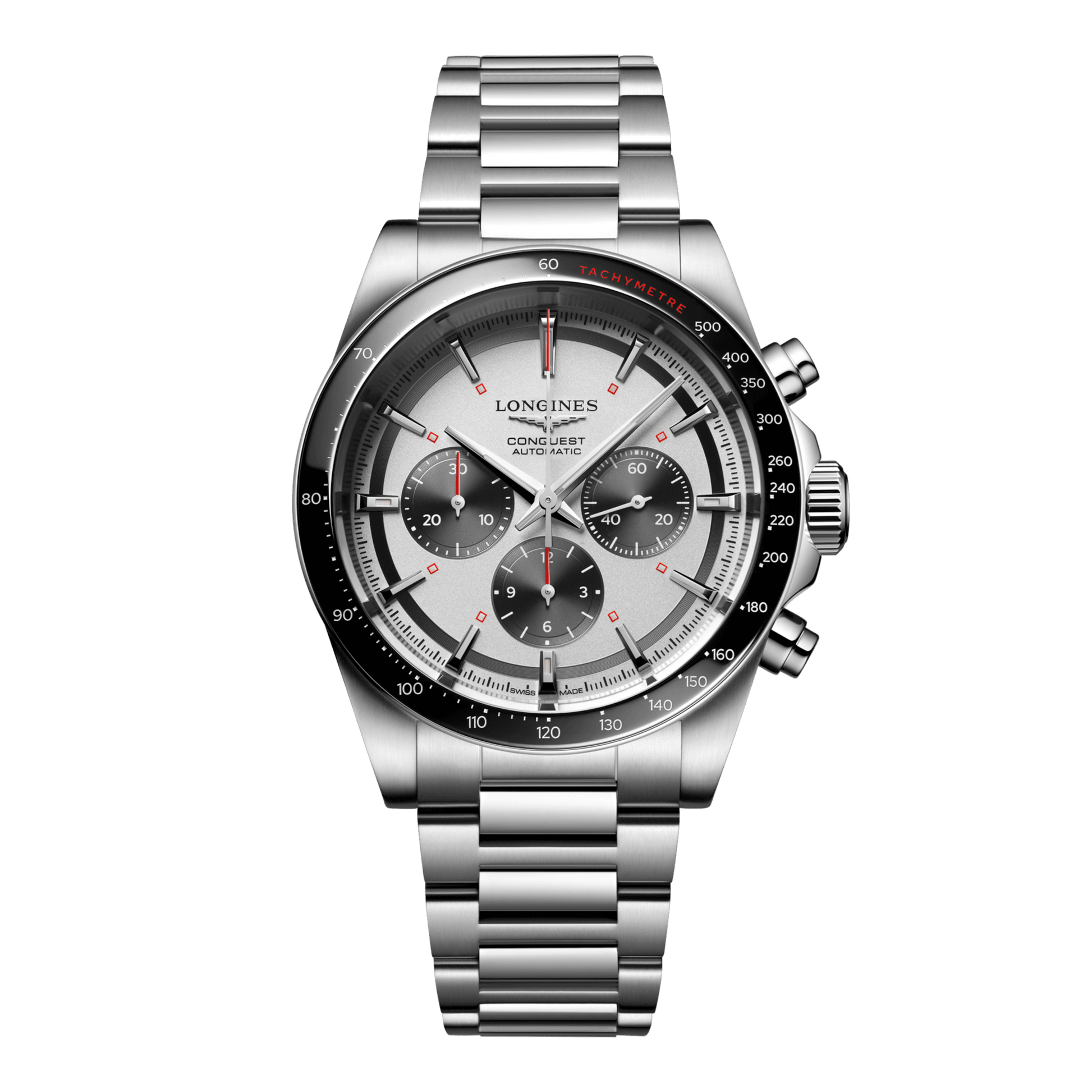 Longines Conquest Chronograph Automatic Watch, Ø 42.00 Mm, Stainless Steel And Ceramic Bezel. L3.835.4.72.6