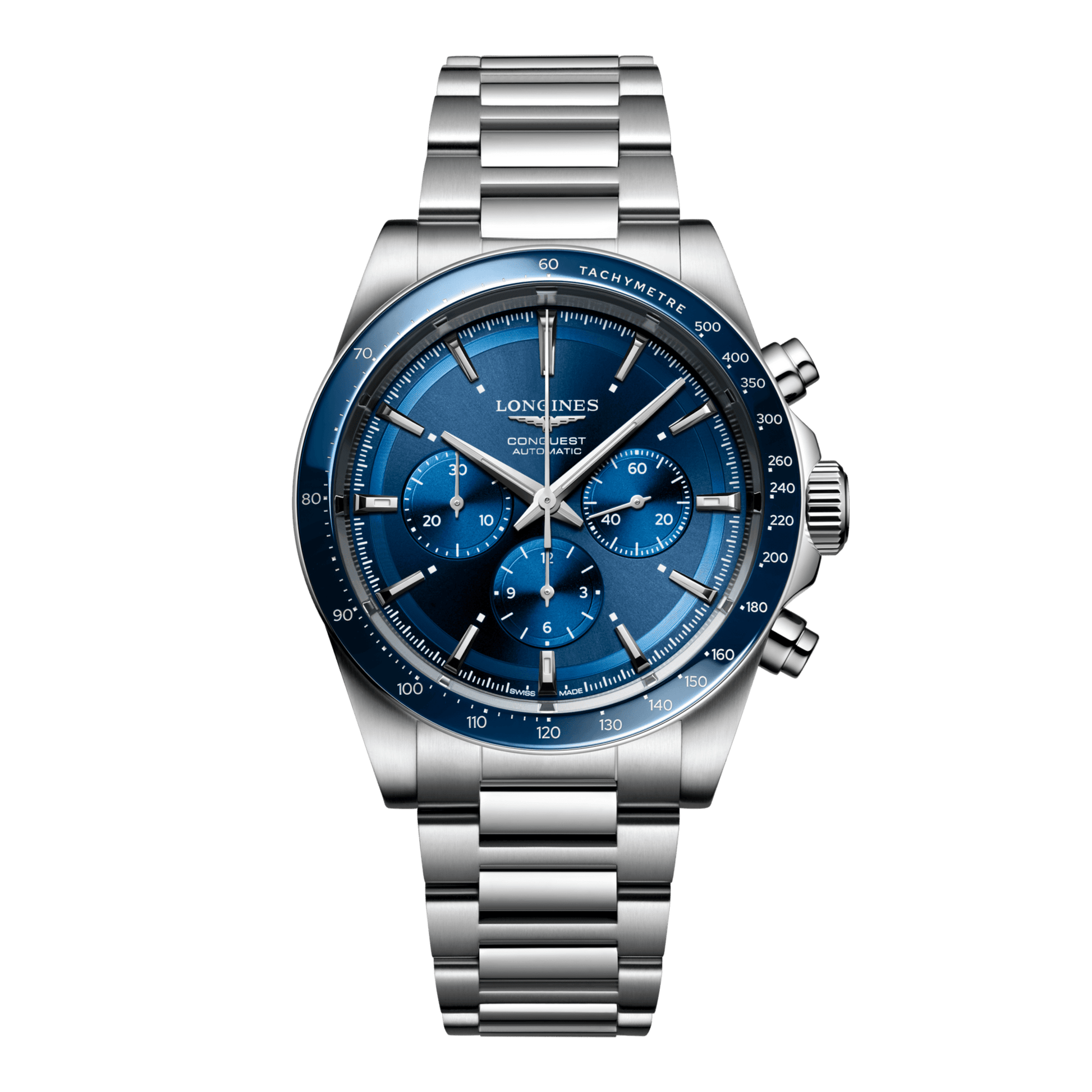 Longines Conquest Chronograph Automatic Watch, Ø 42.00 Mm, Stainless Steel And Ceramic Bezel. L3.835.4.92.6