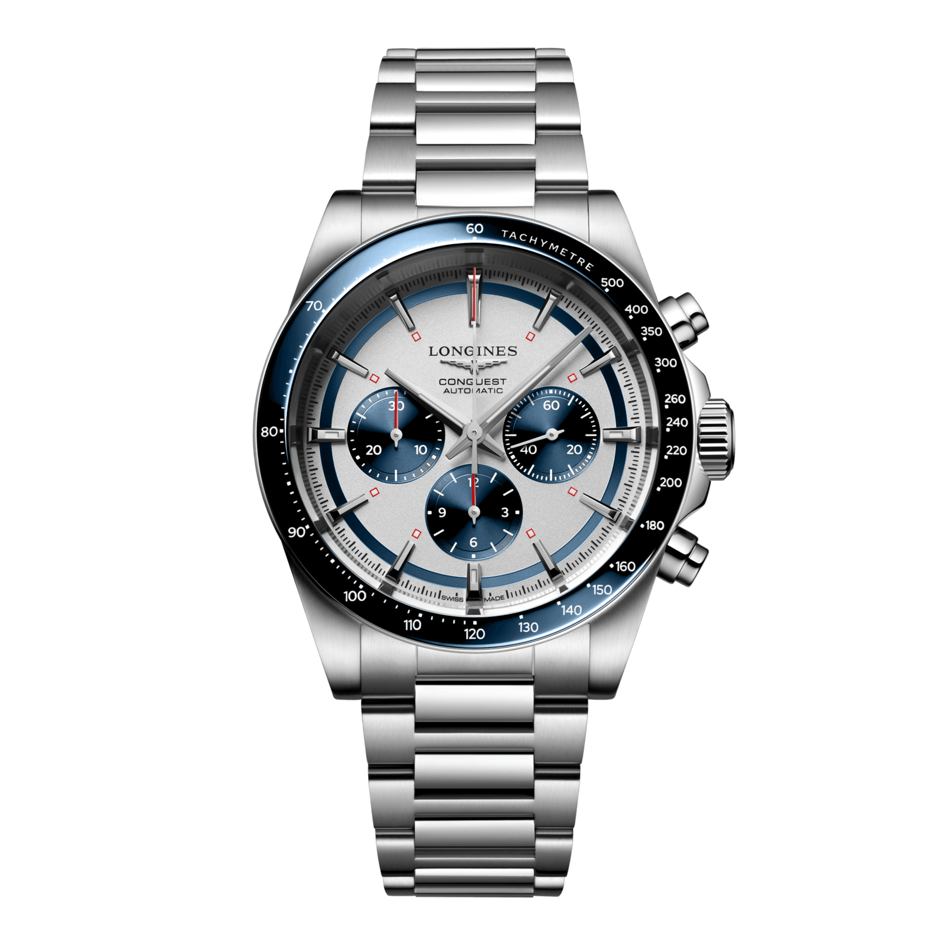 Longines Conquest Chronograph Automatic Watch, Ø 42.00 Mm, Stainless Steel And Ceramic Bezel. L3.835.4.98.6