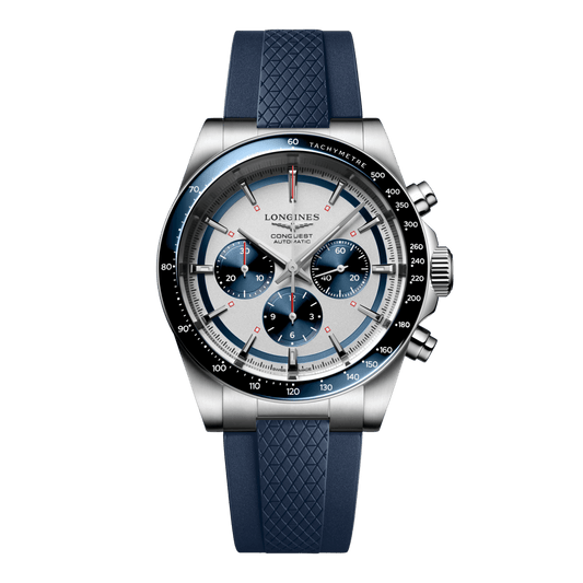 Longines Conquest Chronograph Automatic Watch, Ø 42.00 Mm, Stainless Steel And Ceramic Bezel. L3.835.4.98.9