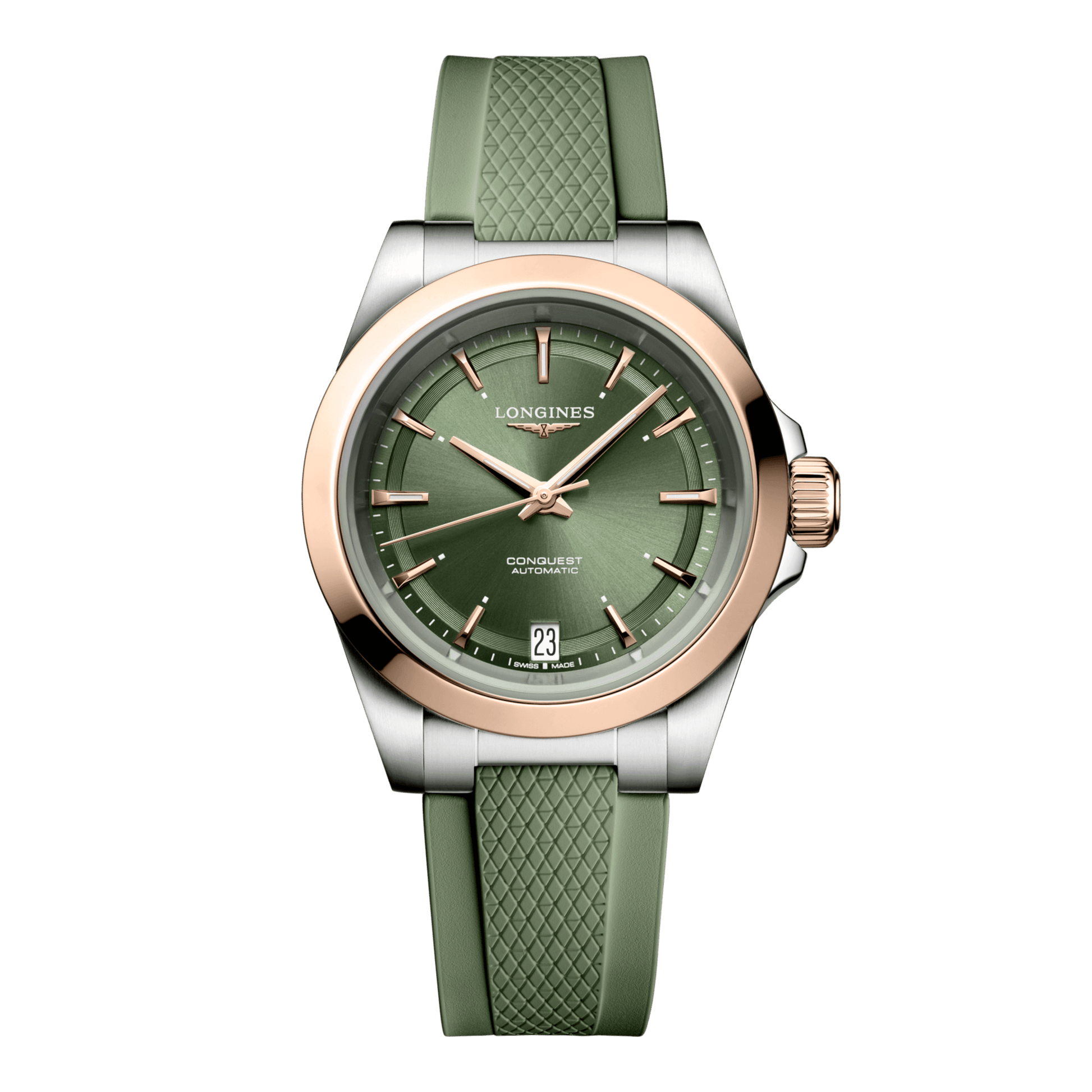 Longines Conquest Automatic Watch, Ø 34.00 Mm, Stainless Steel And 18 Karat Pink Gold Cap 200. L3.430.5.02.9