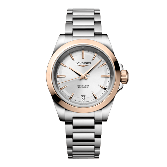 Longines Conquest Automatic Watch, Ø 34.00 Mm, Stainless Steel And 18 Karat Pink Gold Cap 200. L3.430.5.72.6