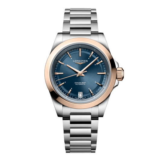 Longines Conquest Automatic Watch, Ø 34.00 Mm, Stainless Steel And 18 Karat Pink Gold Cap 200. L3.430.5.92.6