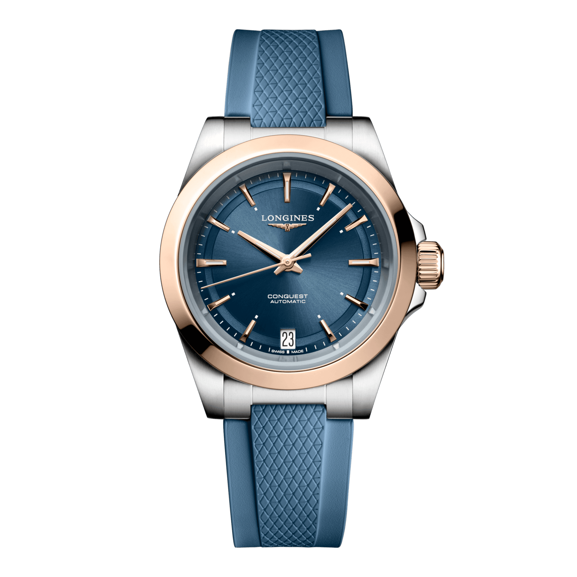 Longines Conquest Automatic Watch, Ø 34.00 Mm, Stainless Steel And 18 Karat Pink Gold Cap 200. L3.430.5.92.9