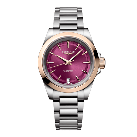 Longines Conquest Automatic Watch, Ø 34.00 Mm, Stainless Steel And 18 Karat Pink Gold Cap 200. L3.430.5.98.6