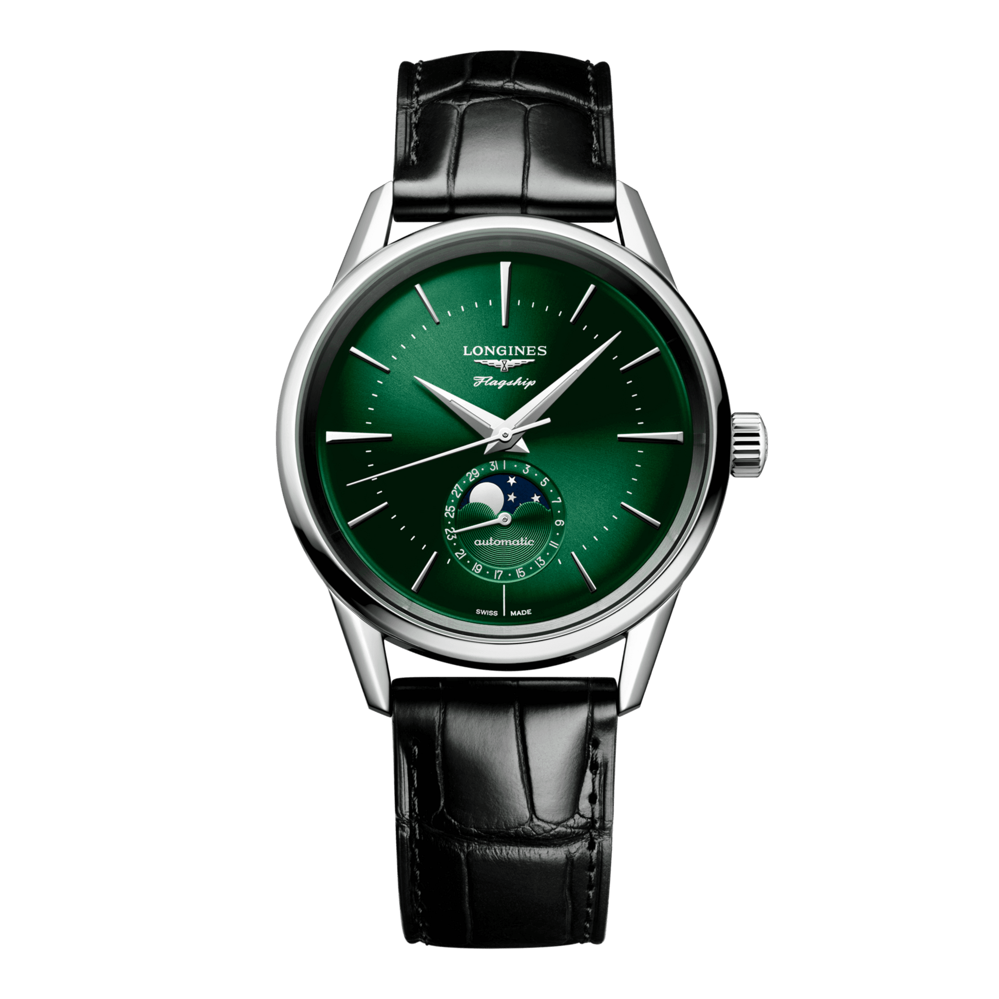 Longines Flagship Heritage Moonphase Automatic Watch, Ø 38.50 Mm, Stainless Steel. L4.815.4.02.2
