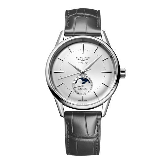 Longines Flagship Heritage Moonphase Automatic Watch, Ø 38.50 Mm, Stainless Steel. L4.815.4.72.2