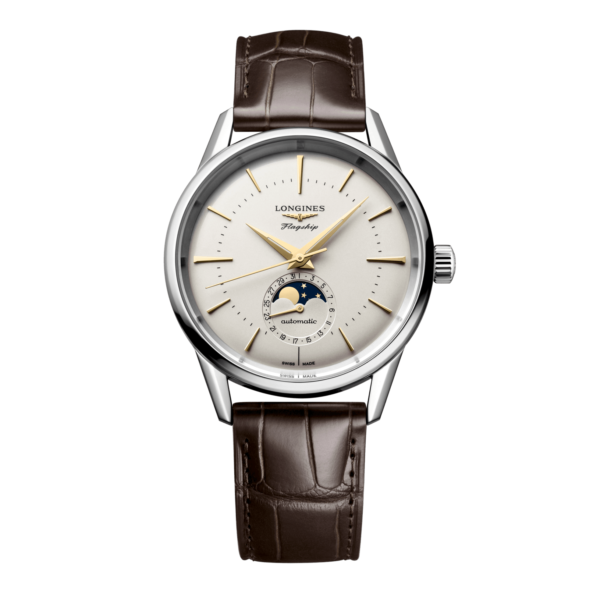 Longines Flagship Heritage Moonphase Automatic Watch, Ø 38.50 Mm, Stainless Steel. L4.815.4.78.2
