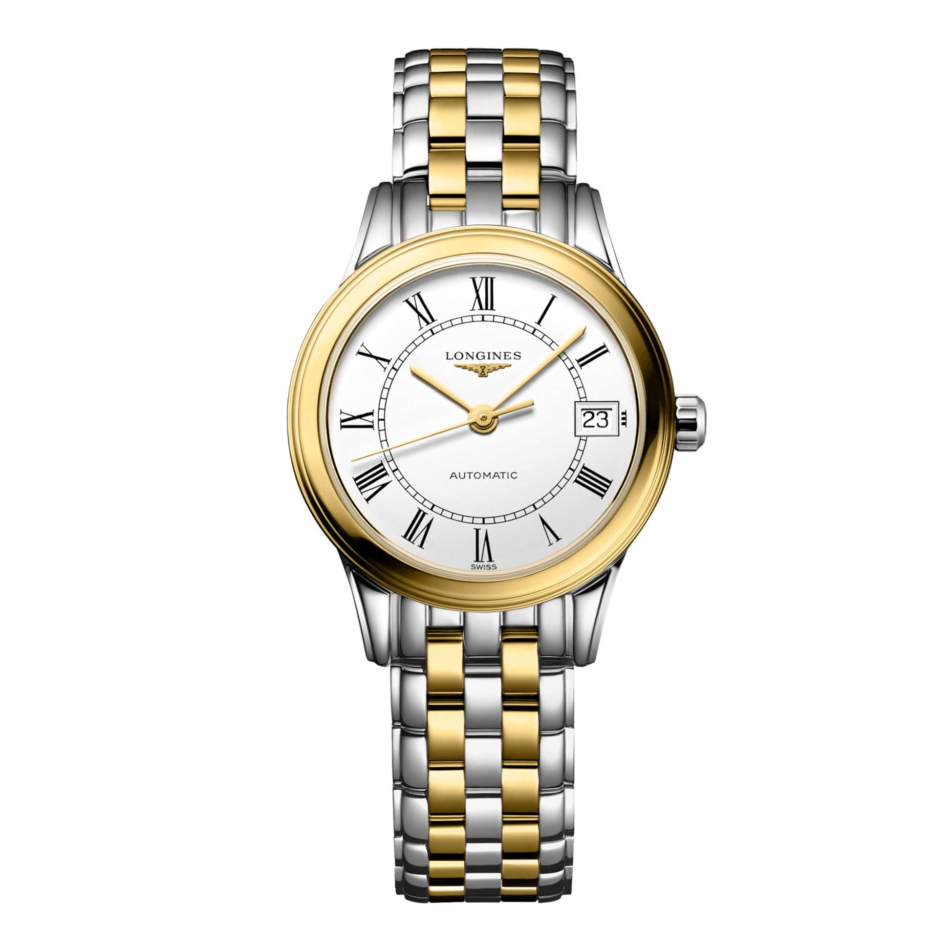 Longines Flagship Automatic Watch, Ø 26.00 Mm, Stainless Steel And Yellow Pvd Coating. L4.274.3.21.7