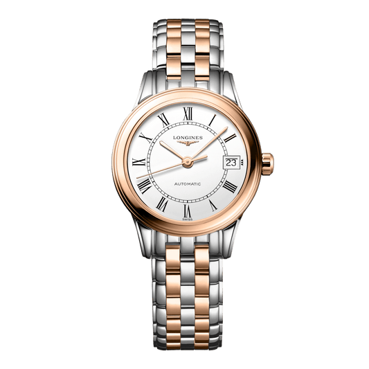 Longines Flagship Automatic Watch, Ø 26.00 Mm, Stainless Steel And Red Pvd Coating. L4.274.3.91.7