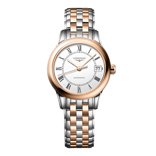 Longines Flagship Automatic Watch, Ø 26.00 Mm, Stainless Steel And Red Pvd Coating. L4.274.3.91.7