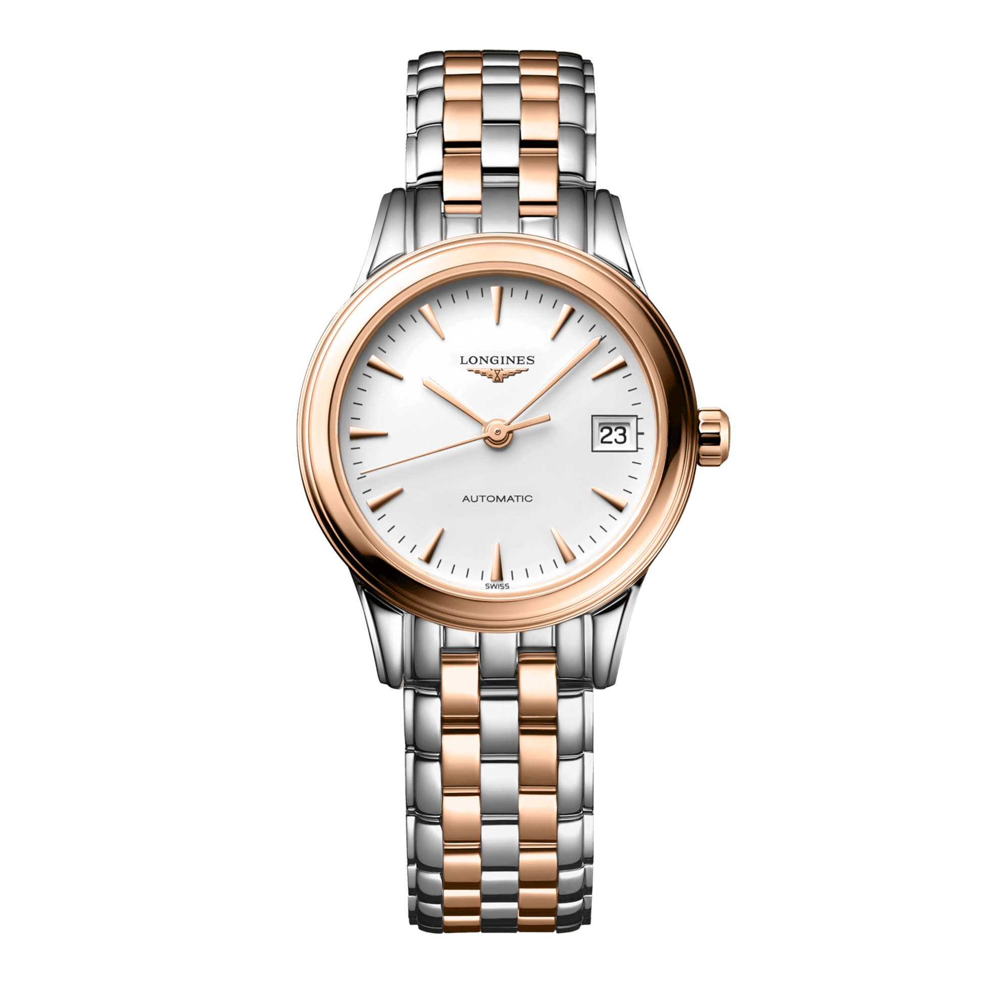 Longines Flagship Automatic Watch, Ø 26.00 Mm, Stainless Steel And Red Pvd Coating. L4.274.3.92.7