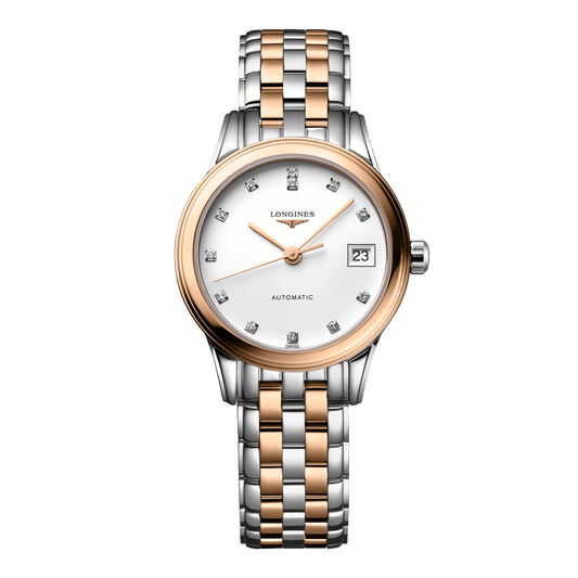 Longines Flagship Automatic Watch, Ø 26.00 Mm, Stainless Steel And Red Pvd Coating. L4.274.3.99.7