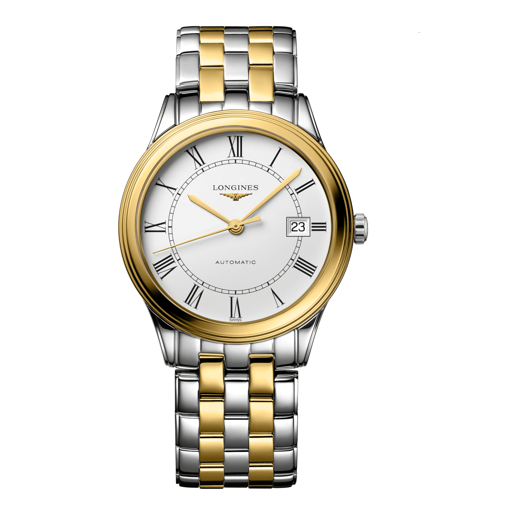 Longines Flagship Automatic Watch, Ø 38.50 Mm, Stainless Steel And Yellow Pvd Coating. L4.974.3.21.7