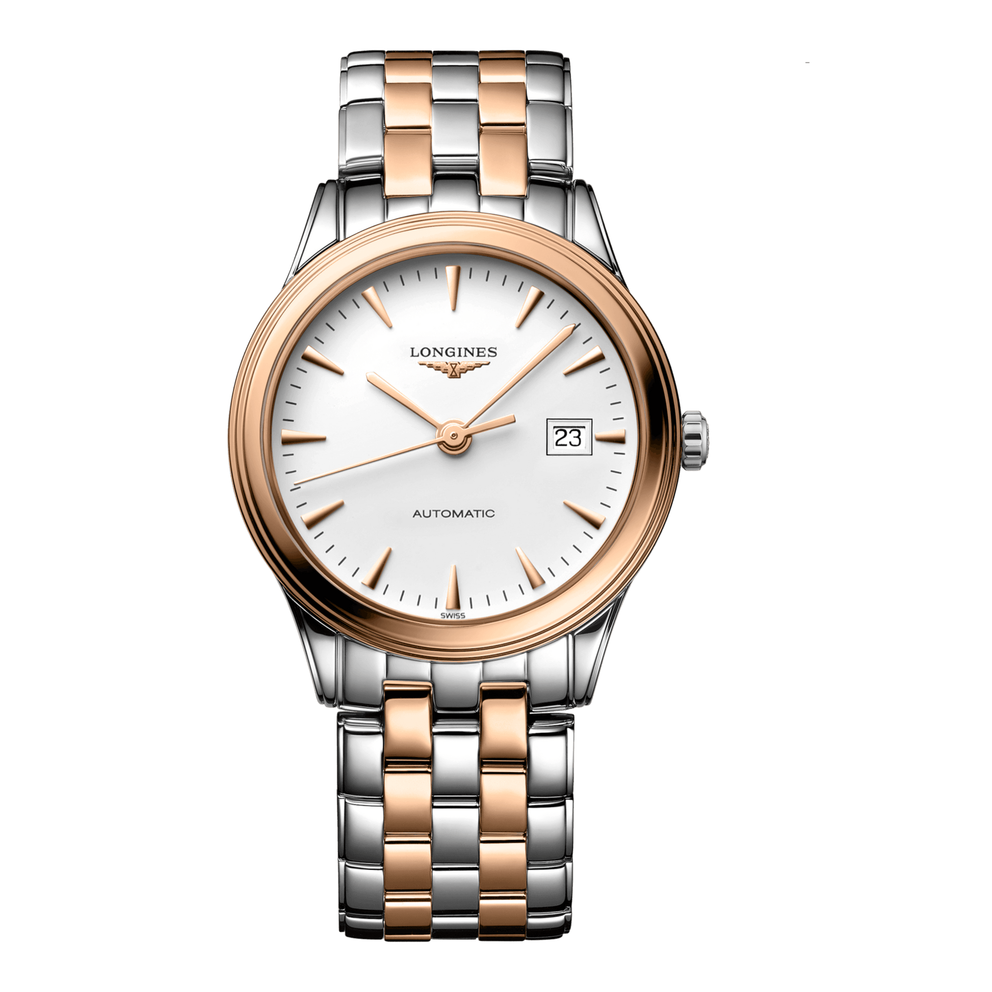 Longines Flagship Automatic Watch, Ø 38.50 Mm, Stainless Steel And Red Pvd Coating. L4.974.3.92.7