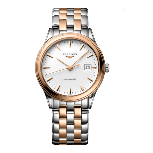 Longines Flagship Automatic Watch, Ø 38.50 Mm, Stainless Steel And Red Pvd Coating. L4.974.3.92.7