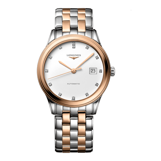 Longines Flagship Automatic Watch, Ø 38.50 Mm, Stainless Steel And Red Pvd Coating. L4.974.3.99.7