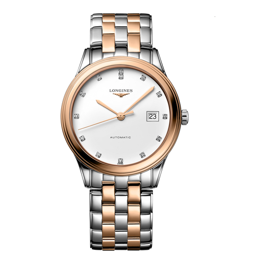 Longines Flagship Automatic Watch, Ø 38.50 Mm, Stainless Steel And Red Pvd Coating. L4.974.3.99.7