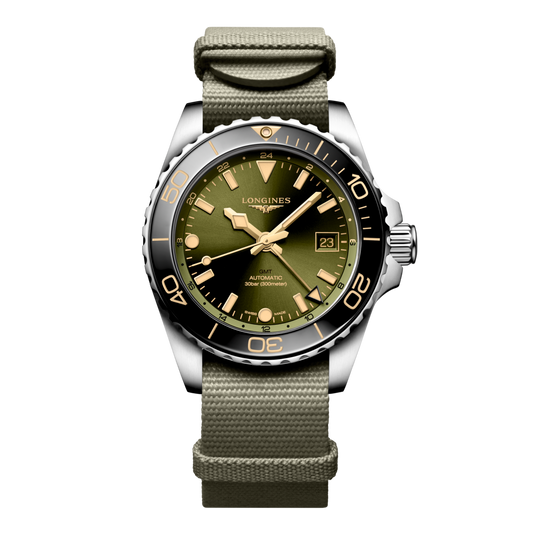 Longines Hydroconquest Gmt Automatic Watch, Ø 41.00 Mm, Stainless Steel And Ceramic Bezel. L3.790.4.06.2
