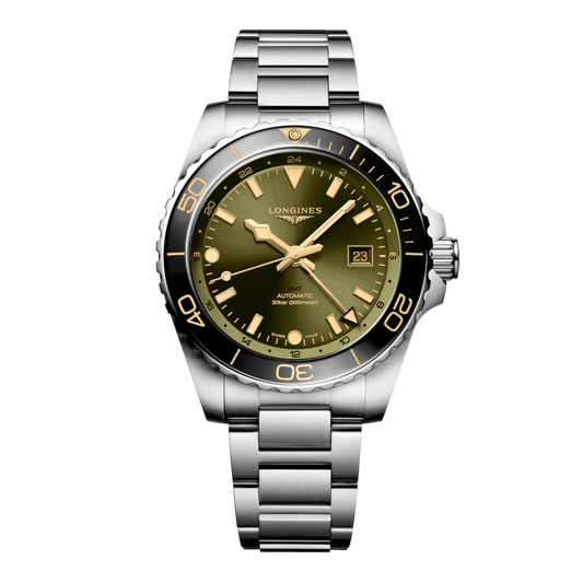 Longines Hydroconquest Gmt Automatic Watch, Ø 43.00 Mm, Stainless Steel And Ceramic Bezel. L3.890.4.06.6