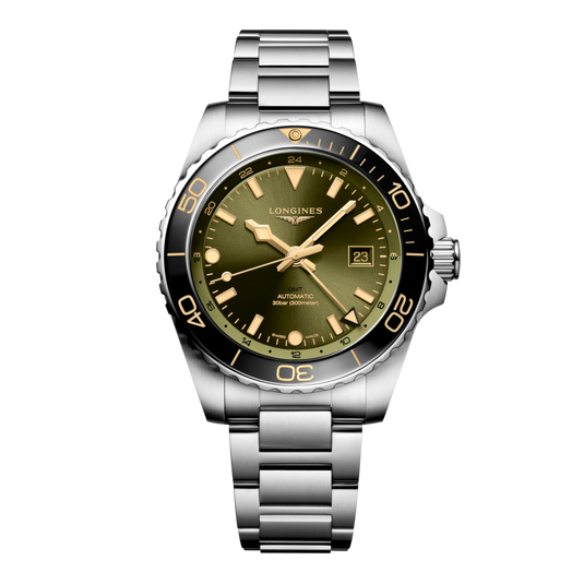 Longines Hydroconquest Gmt Automatic Watch, Ø 43.00 Mm, Stainless Steel And Ceramic Bezel. L3.890.4.06.6
