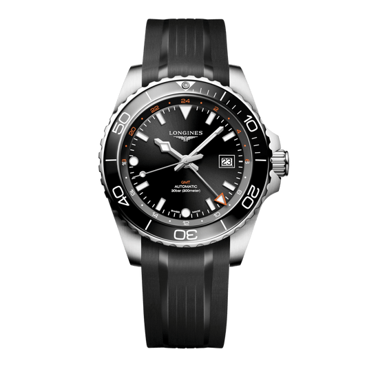 Longines Hydroconquest Gmt Automatic Watch, Ø 43.00 Mm, Stainless Steel And Ceramic Bezel. L3.890.4.56.9